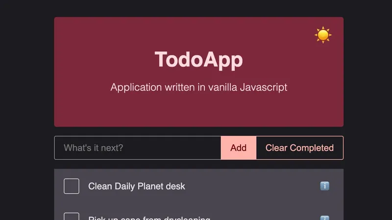 Todo App in vanilla JavaScript